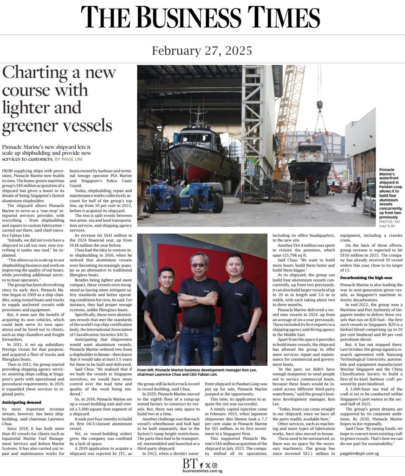 Charting a new course with lighter and greener vessels